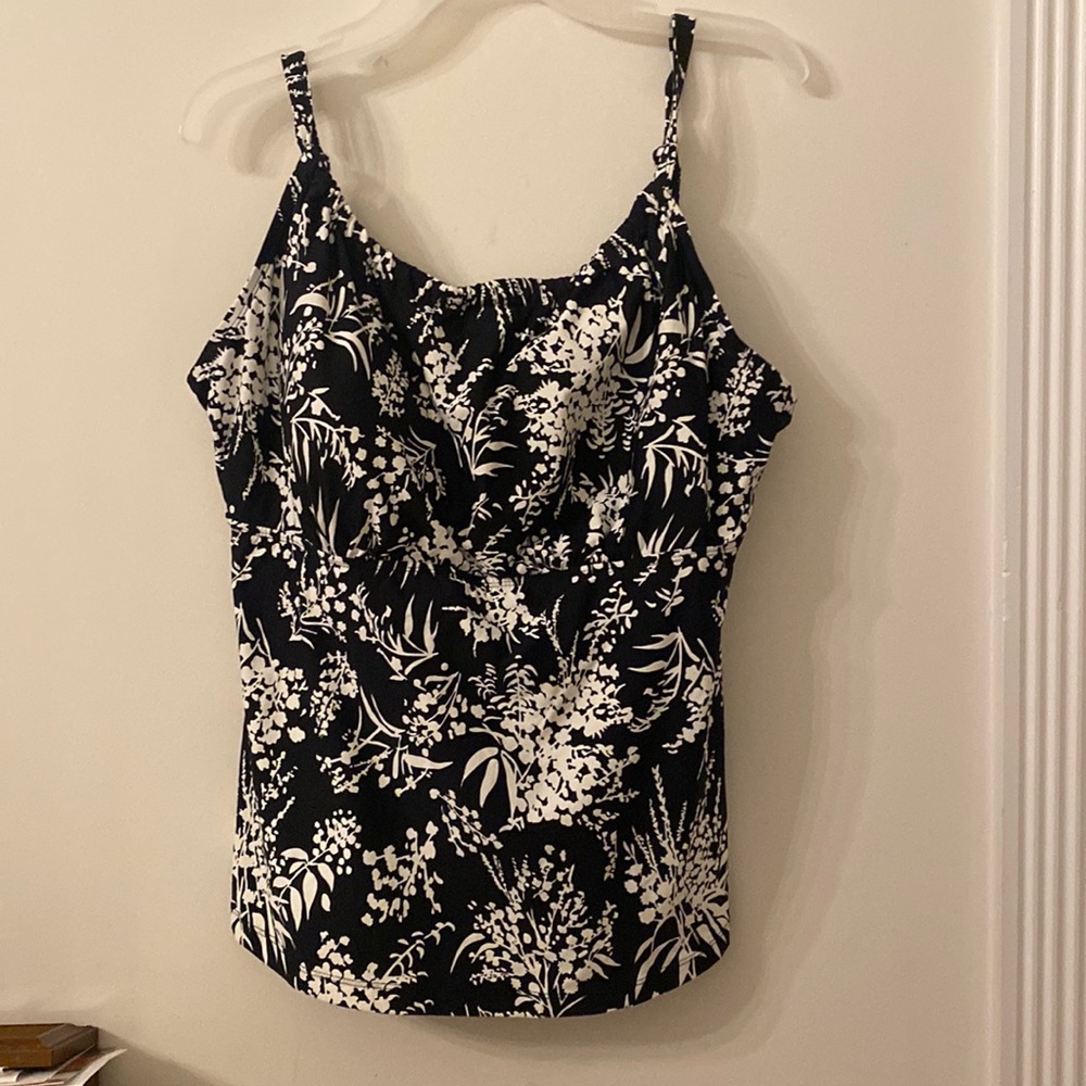 Suit Yourself Tankini Top Size 20W black floral